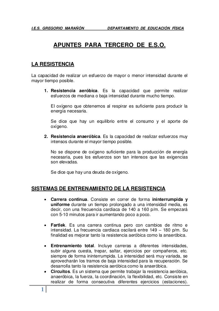Formas de trabajar la resistencia aerobica y anaerobica